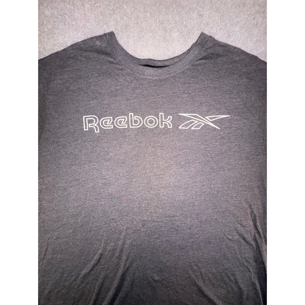 Reebok Mens Vector Outline Graphic T-Shirt Charcoal Heather Gray XXL REM201TE120